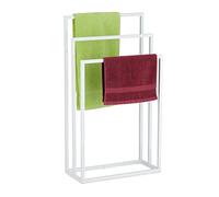 Relaxdays Porte-serviettes blanc à 3 barres