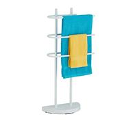 Relaxdays Porte-serviettes blanc avec 3 barres