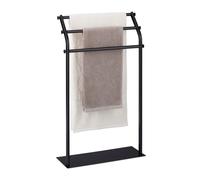 Relaxdays Porte-serviettes 3 barres noir