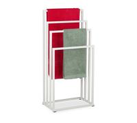 Relaxdays Porte-serviettes à 4 barres spacieuses, non fixe, pour salle de bain, blanc