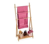 Relaxdays Porte-serviettes bambou avec étagère