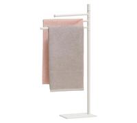 Relaxdays, Porte-serviettes + crochets pour serviettes, - Handtuchständer 3 Arme Edelstahl, Weiss, 82,8 x 33,5 x 14 cm