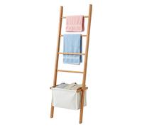 Relaxdays Échelle porte-serviettes avec panier