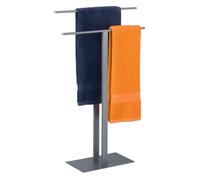 Relaxdays, Porte-serviettes + crochets pour serviettes, Porte-serviettes sur pied 2 barres