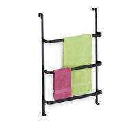 Relaxdays Porte-serviettes de porte acier noir