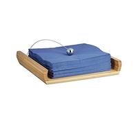 Relaxdays Porte-serviettes de table en bambou avec boule support HxlxP: 3,7 x 21,7 x 21,7 cm, nature