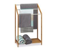 Relaxdays Porte-serviettes en bambou 3 bras