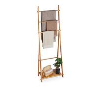 Relaxdays Porte-serviettes bambou 4 barres