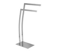 Relaxdays Porte-serviettes en inox WIMEDO HxlxP: 80 x 32 x 20 cm support serviettes sur pied 2 barres, argent