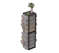 Relaxdays Porte-Serviettes Mural en Fer Noir, Colonne à Serviettes roulées, 83,5 x 20 x 20 cm