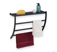 Relaxdays Porte-serviettes noir mural