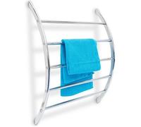 Relaxdays Porte-serviettes mural support mural serviettes acier chromé arqués 5 barres salle de bain douche HxlxP : 70 x 56,5 x