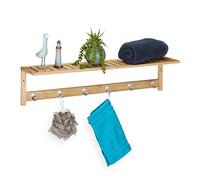 Relaxdays Porte serviettes mural en bambou