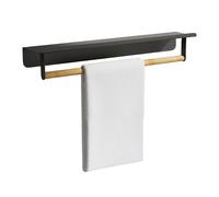 Relaxdays Porte-serviettes mural + tablette