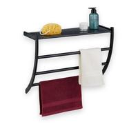 Relaxdays Porte-serviettes noir mural