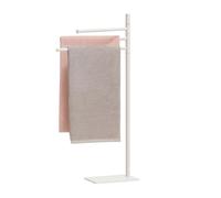 Relaxdays Porte-Serviettes Non Fixe, 3 Barres Mobiles, H x L x P : 83 x 33,5 x 14 cm, pour la Salle de Bain, Blanc