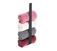 Relaxdays Porte-Serviettes sans perçage, en INOX, ne Rouille Pas, Barre autoadhésive pour la Salle de Bain, 36 cm, Noir