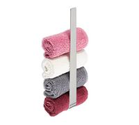 Relaxdays Porte-Serviettes sans perçage, INOX, Barre autoadhésif pour la Salle de Bain, 36 cm, argenté
