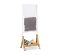 Relaxdays Porte-serviettes sur pied 3 bras blanc