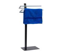 Relaxdays Porte-serviettes sur pieds GRAO 2 barres