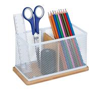 Relaxdays Porte-stylos bambou et aspect maille