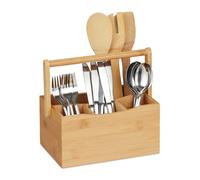 Relaxdays Porte-ustensiles de cuisine bambou