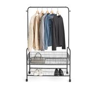 Relaxdays Porte-vêtements mobile avec 2 étagères
