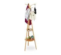 Relaxdays Portemanteau bambou avec étagères