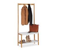 Relaxdays Portemanteau avec banc à chaussures