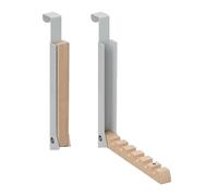 Relaxdays Portemanteau pliable, lot de 2, pour porte de max. 2 cm d’épaisseur, pour 6 cintres, gris