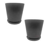 Relaxdays Lot de deux pots avec soucoupes