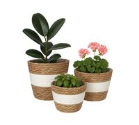 Relaxdays Pot de fleurs rond set de 3