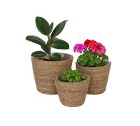 Relaxdays Pot de fleurs rond set de 3