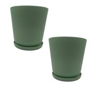 Relaxdays Lot de deux pots avec soucoupes