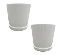 Relaxdays Lot de deux pots avec soucoupes