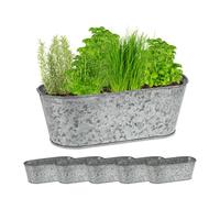 Relaxdays Pot en zinc ovale en lot de 6