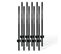 Poteaux de clôture Relaxdays, lot de 10, pour grillage, à enfoncer, 90 cm, profilé en U, jardin, acier, noir