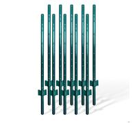 Relaxdays Poteaux de clôture, lot de 10, 120 cm, à enfoncer, profilé en U, acier, vert pour grillage