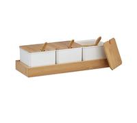 Relaxdays Pots à épices Lot de 3 avec cuillères