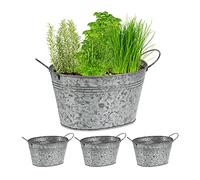 Relaxdays Pots en zinc en set de 4