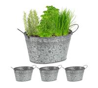 Relaxdays Pots en zinc en set de 4