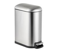 Relaxdays Poubelle, 10 litres, fermeture douce, seau amovible, poubelle cosmétique avec couvercle, seau de bain, argent