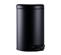 Relaxdays Poubelle 12 L - seau amovible en plastique, pédale, acier, noir, 39 x 25,5 x 33 cm
