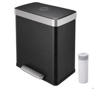 Relaxdays Poubelle 2 compartiments inox