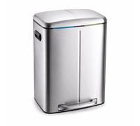 Relaxdays Poubelle 2 compartiments inox