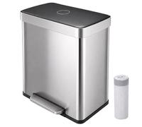 Relaxdays Poubelle 2 compartiments inox