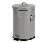 Relaxdays Poubelle 20 l, cuisine, seau intérieur amovible, gris | Pédale, fermeture Softclose, fer, plastique, poubelle à pédale, design rétro