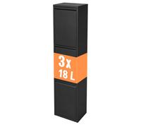 Relaxdays Poubelle 3 compartiments 3 x 18 l