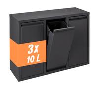 Relaxdays Poubelle 3 compartiments 3 x 10 l