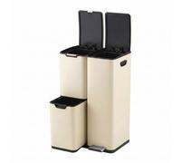 Relaxdays Poubelle 3 compartiments inox